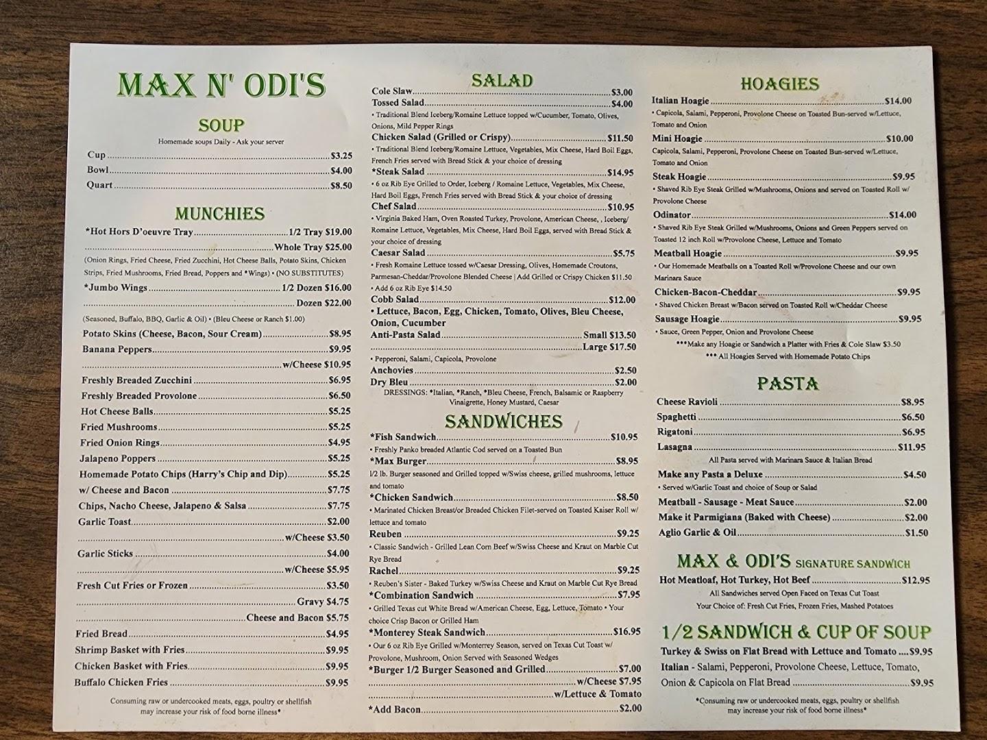 Max n Odi's Menu image 3
